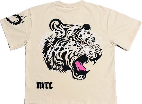 “BEIGE TIGER TEE”