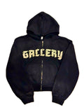 “GALLERY” BLACK ZIP UP