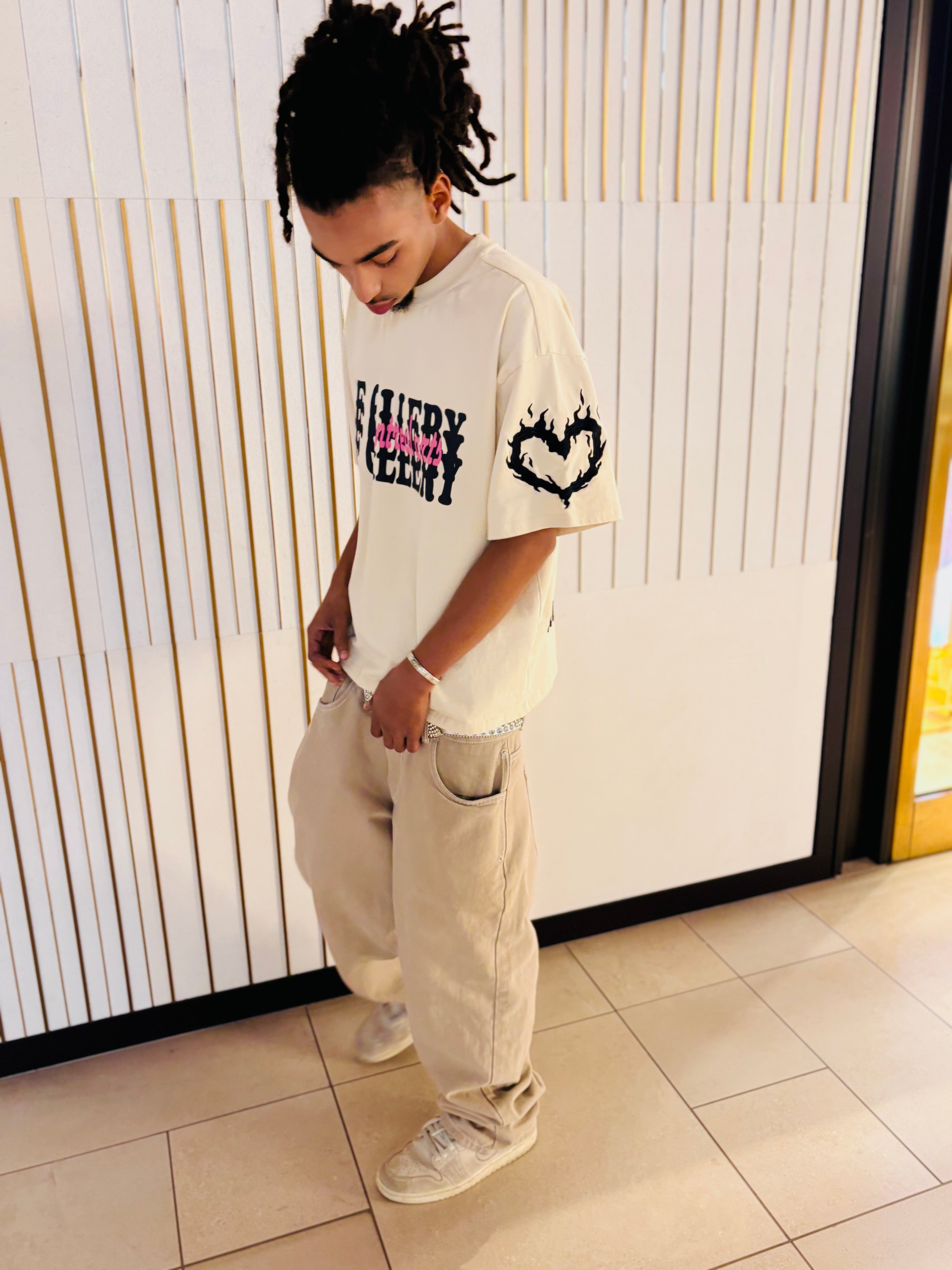 “BEIGE TIGER TEE”